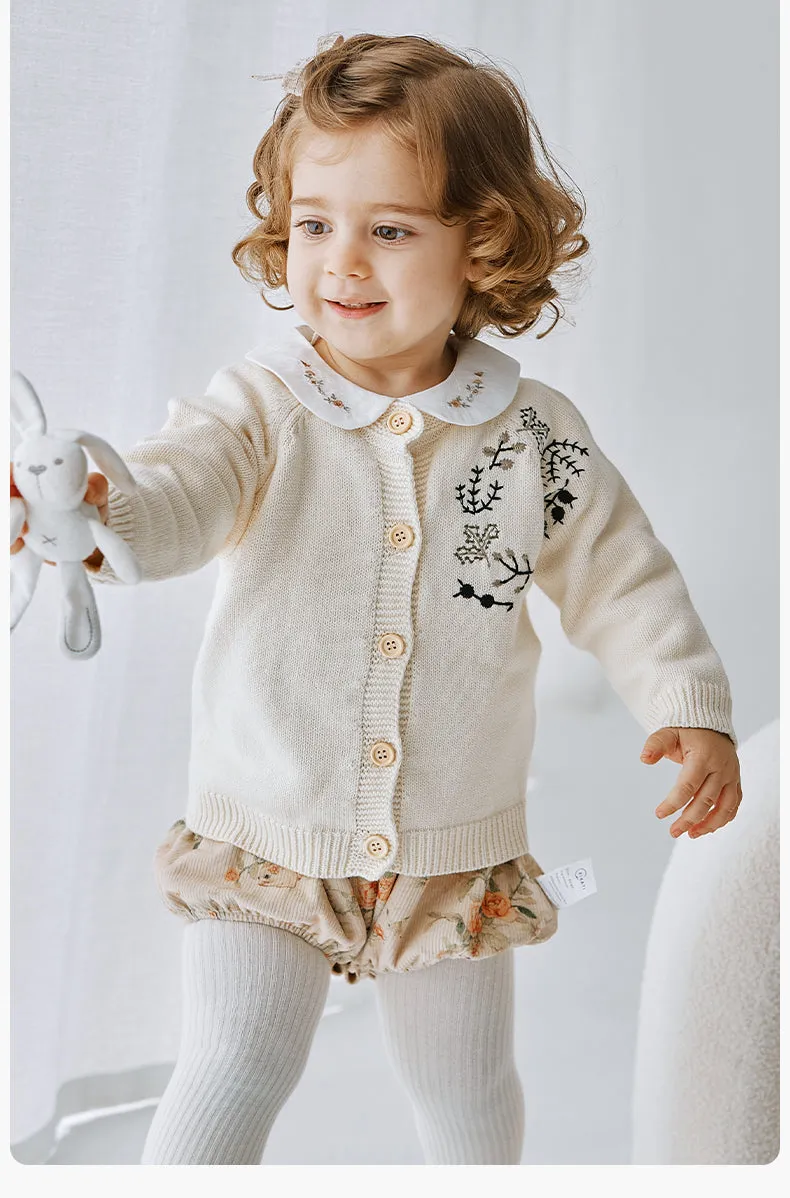 Children's Beige Wreath Sweater