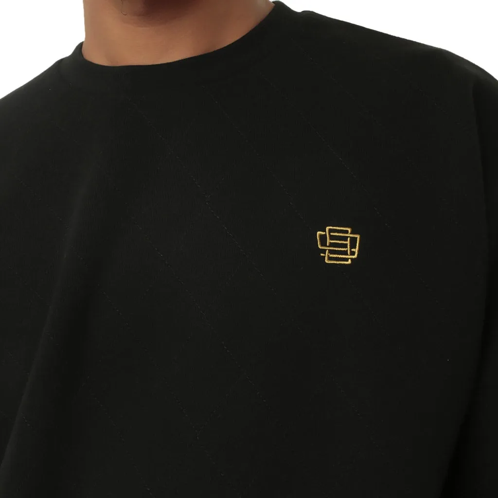 COD Luxed Up Quilted Fleece Crewneck Drop Shoulder Gold Detailing