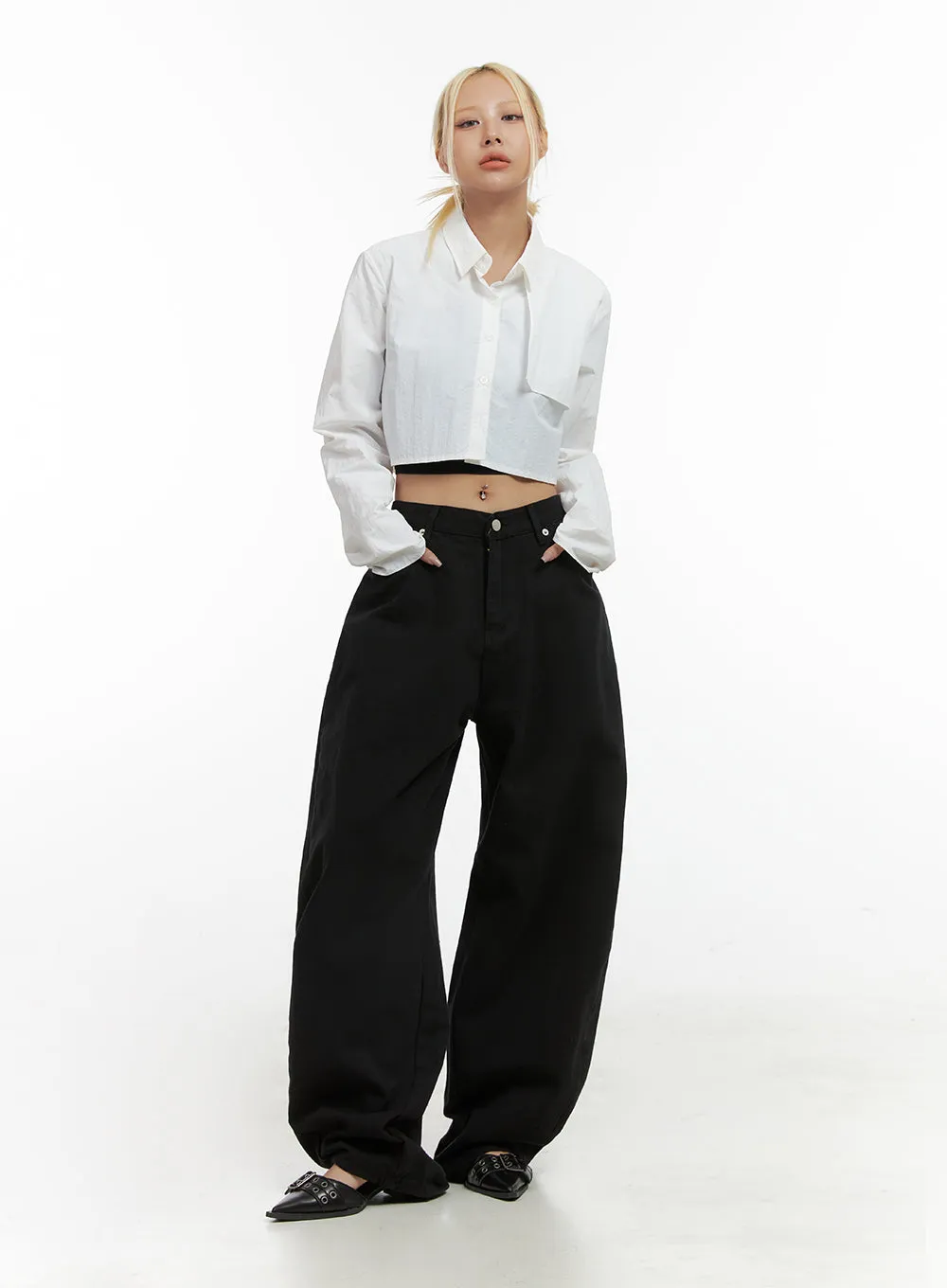 Comfy Cotton Wide-Leg Trousers CO414