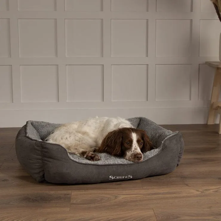 Cosy Soft-Walled Luxury Box Dog Bed - Grey