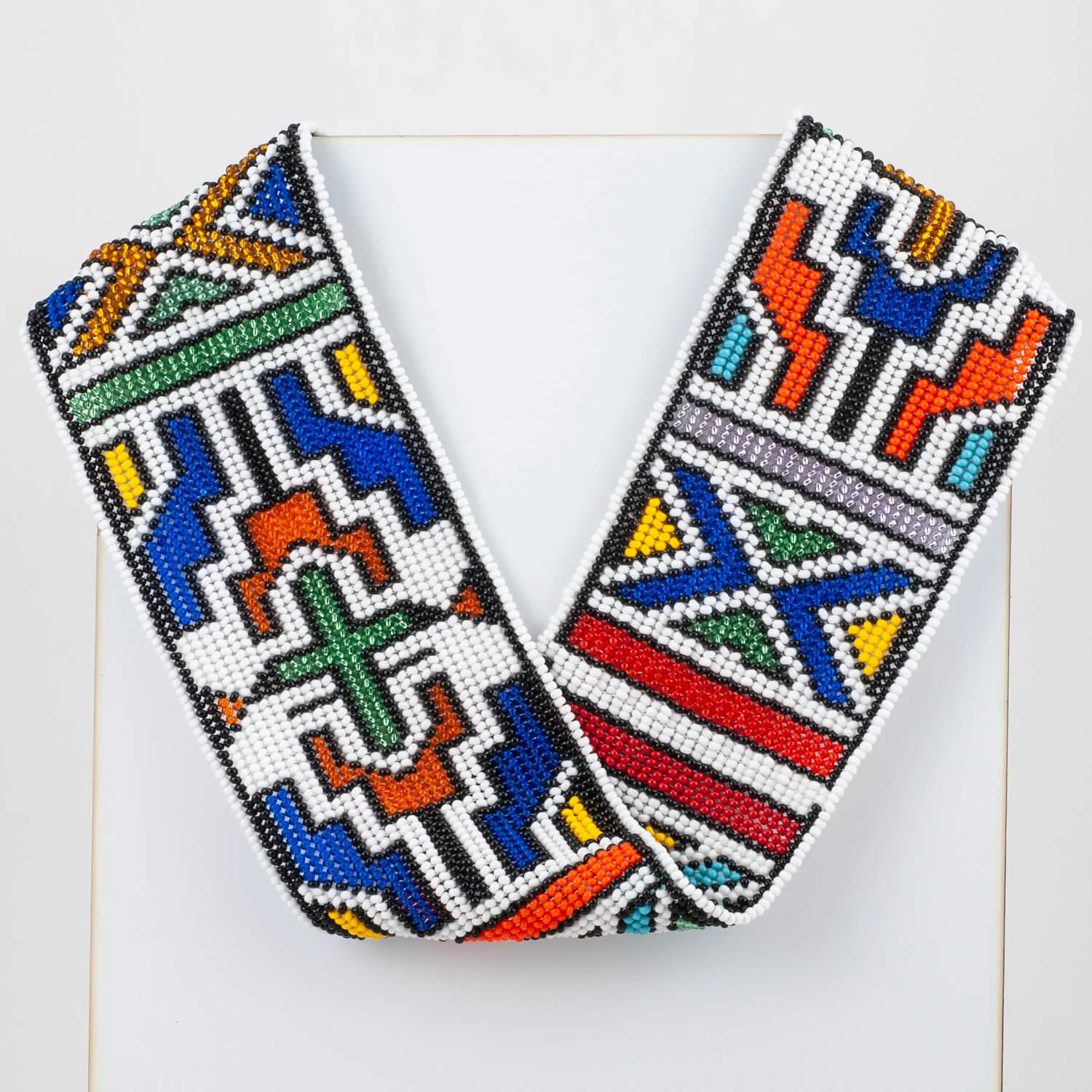 Czech Glass Bead Infinity Scarf-Ndebele Pattern