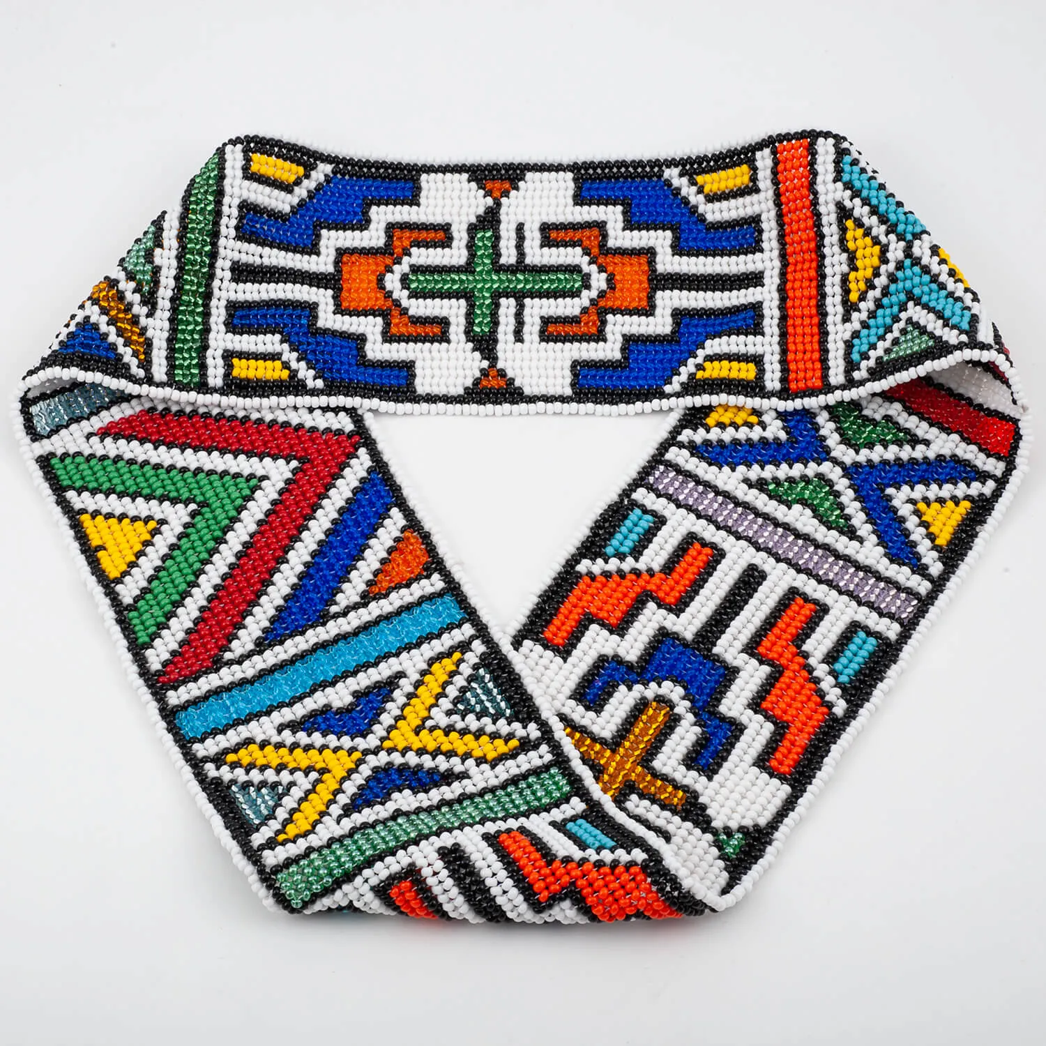 Czech Glass Bead Infinity Scarf-Ndebele Pattern