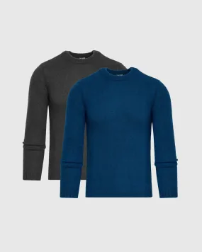 Dark Hues Marled Crew Neck Sweater 2-Pack