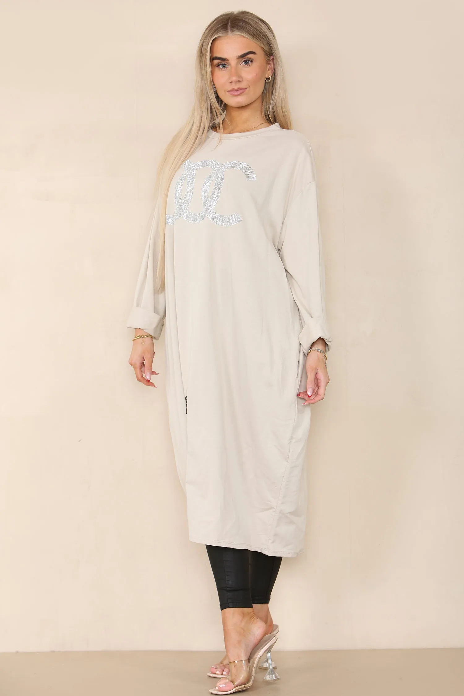 Diamante Long Sleeve Dress