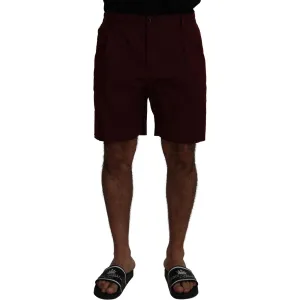 Dolce & Gabbana Elegant Maroon Cotton Blend Shorts