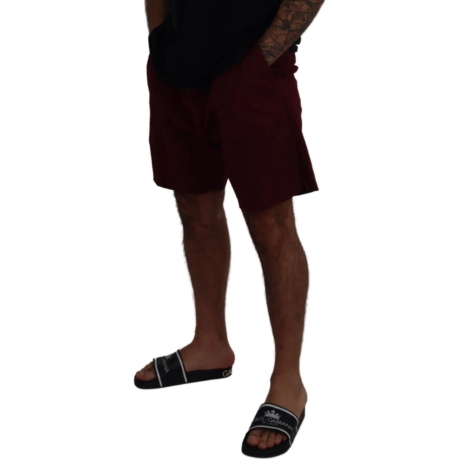 Dolce & Gabbana Elegant Maroon Cotton Blend Shorts