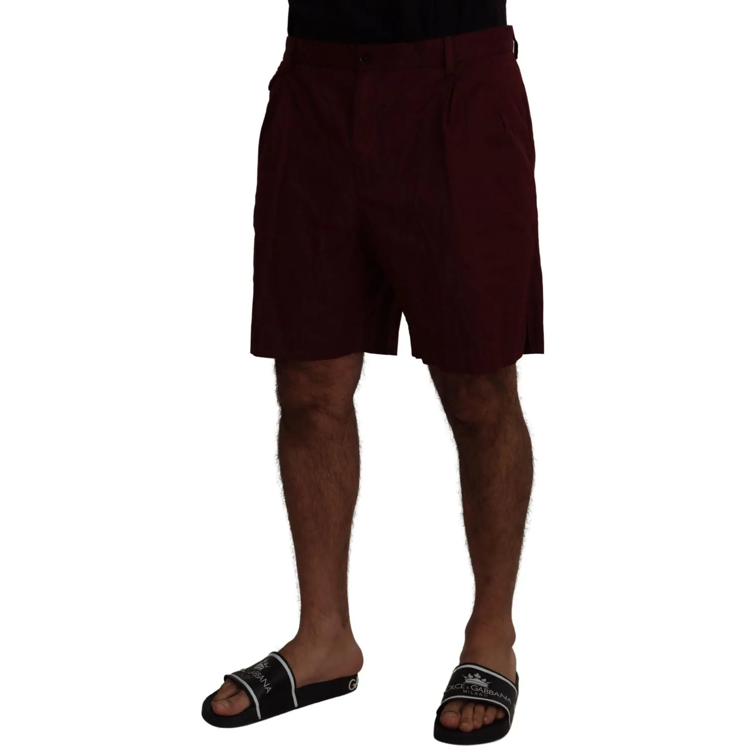 Dolce & Gabbana Elegant Maroon Cotton Blend Shorts