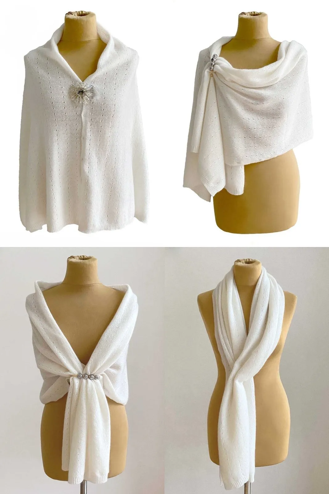 Duck egg cashmere poncho Multiway