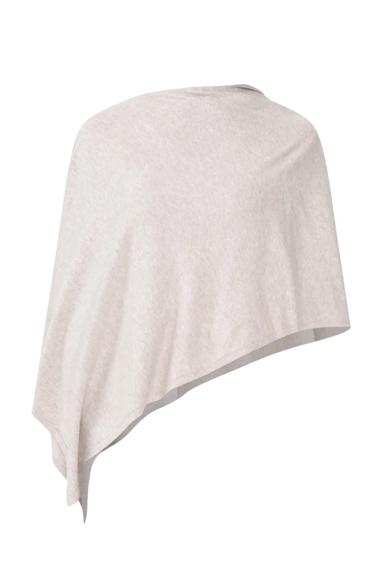 Elorie Beige Cotton Cashmere Poncho