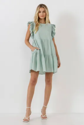 English Factory - Ruffled Detail Mini Dress