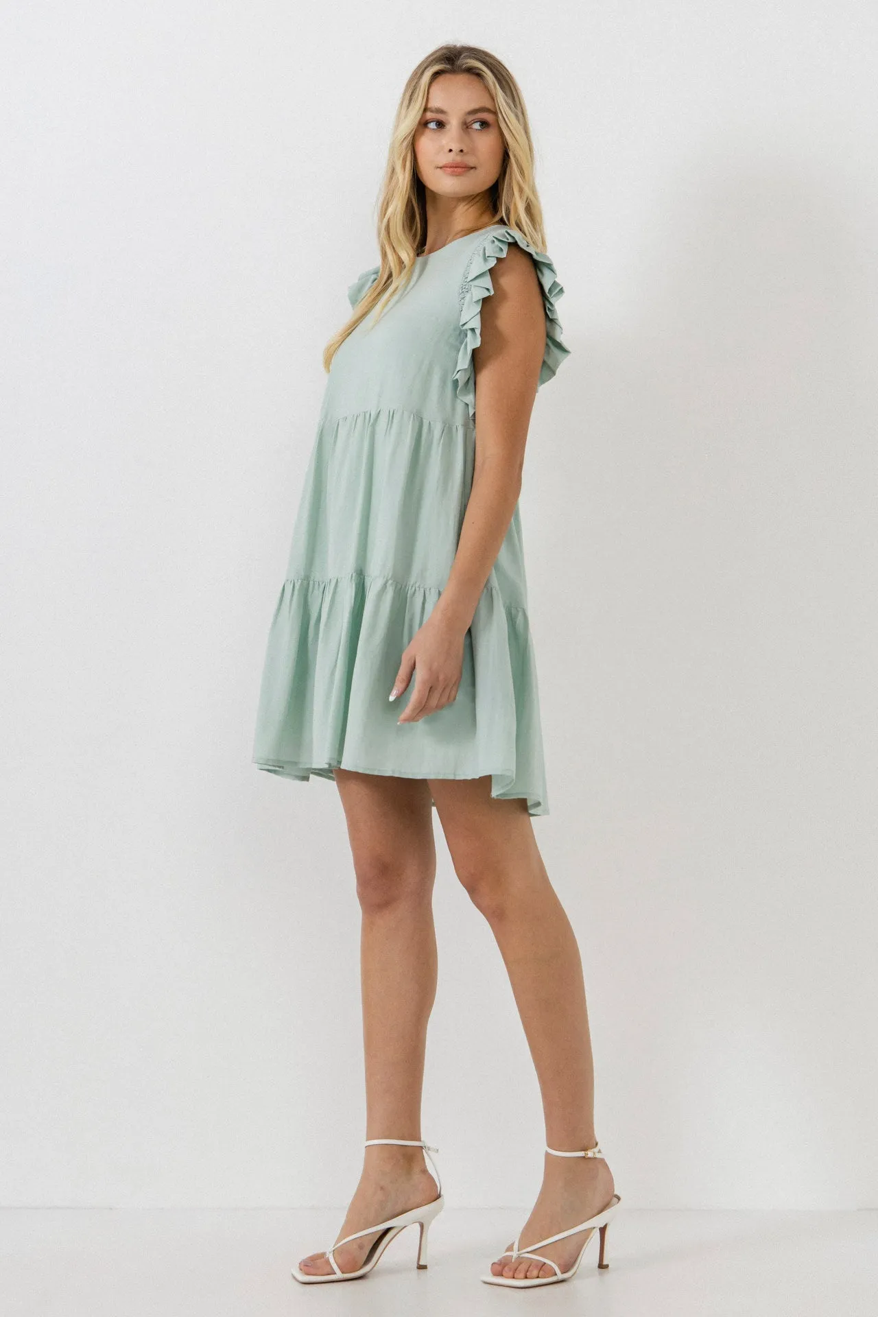 English Factory - Ruffled Detail Mini Dress