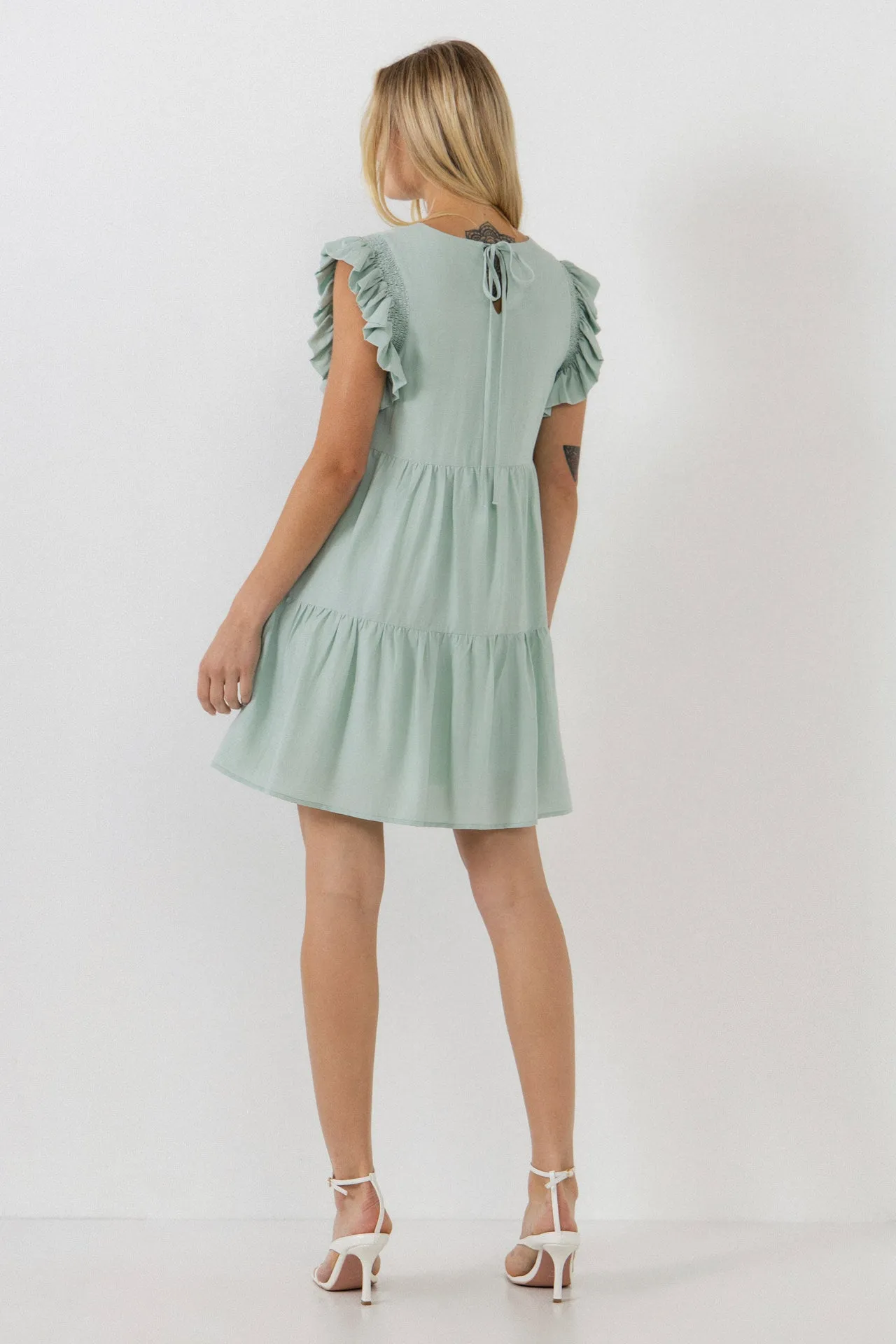 English Factory - Ruffled Detail Mini Dress