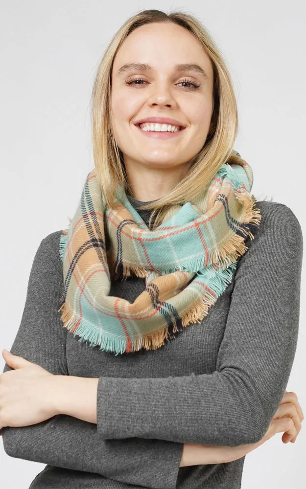 ESC10685 PLAID INFINITY SCARF