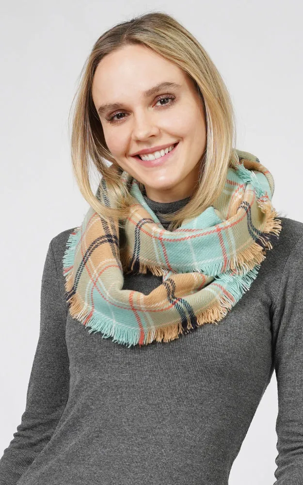 ESC10685 PLAID INFINITY SCARF