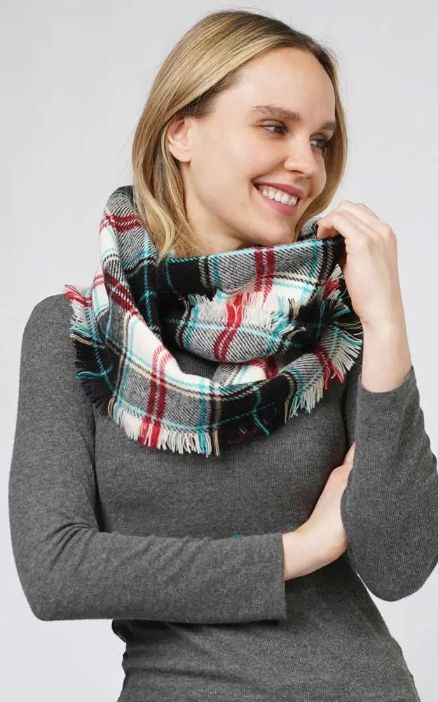 ESC10685 PLAID INFINITY SCARF