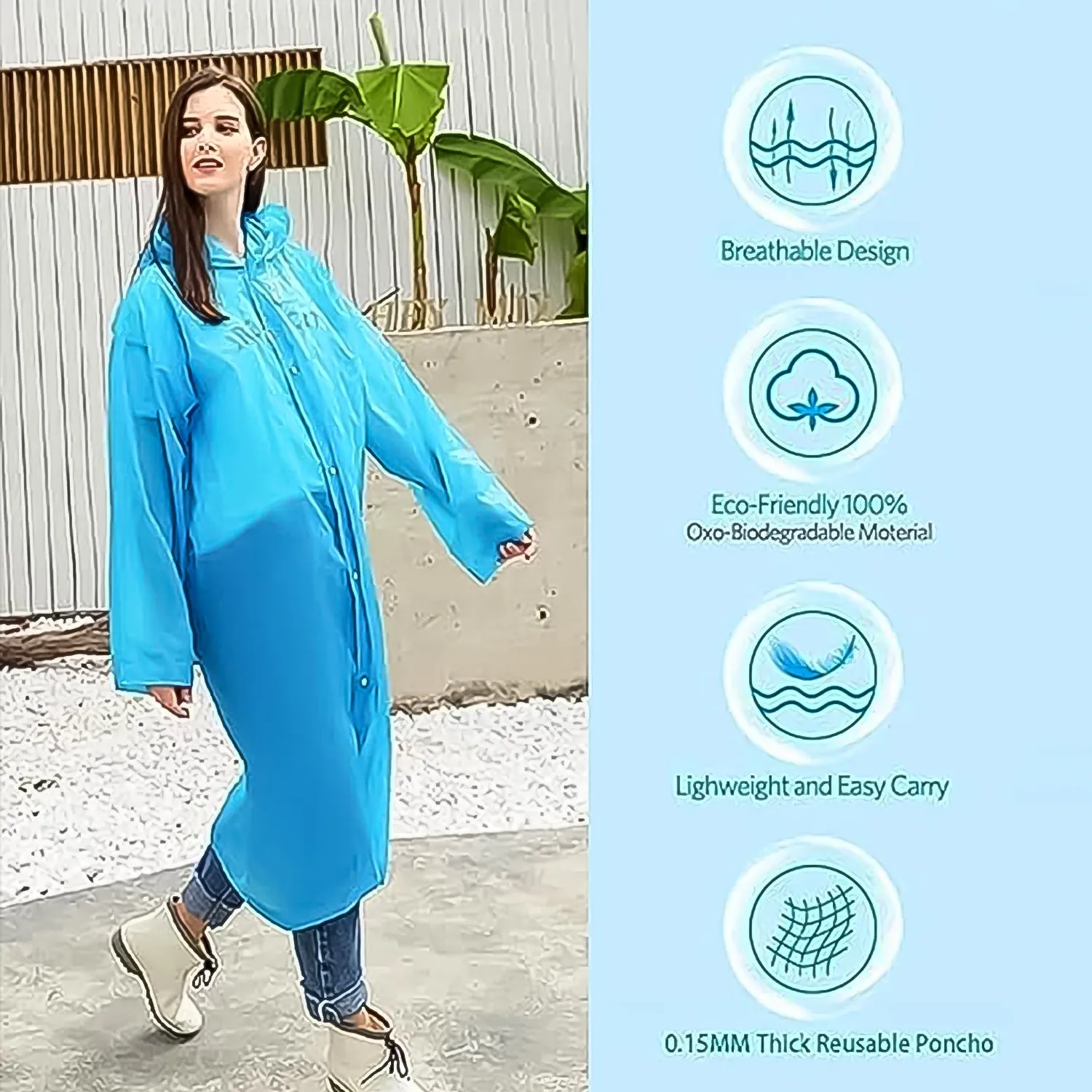 Eva Portable Rain Coat, Waterproof Raincoat (1pc)