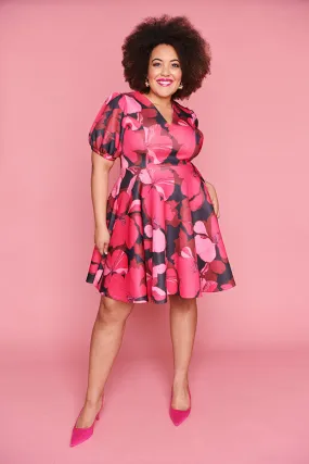 Everly Pink Hibiscus Party Dress