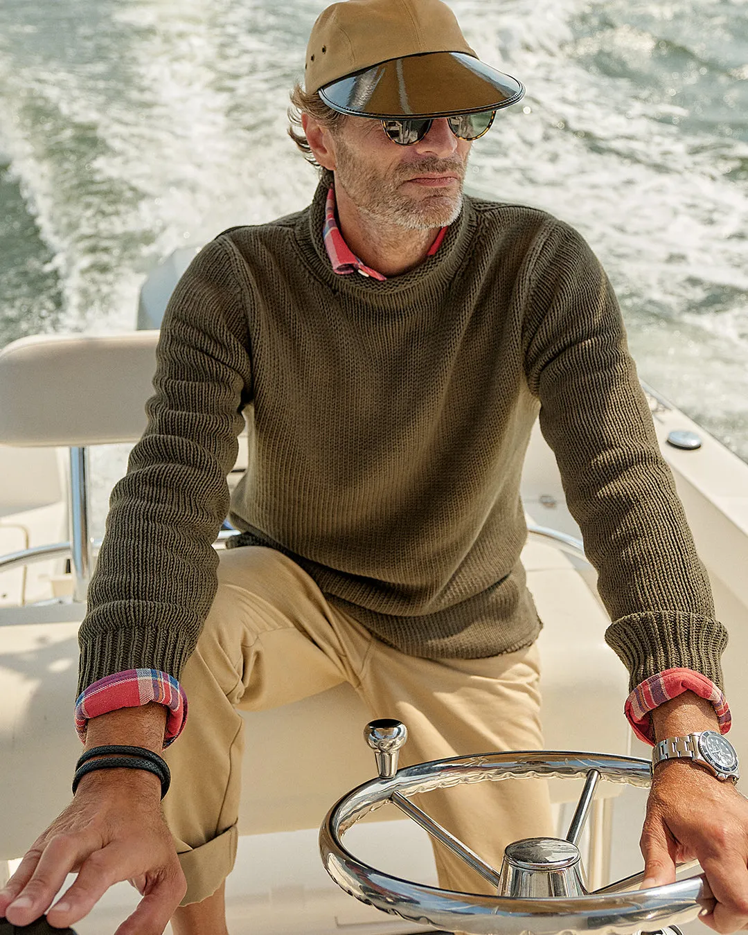 Fisherman's Sweater in Olive