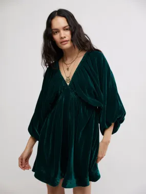 Free People Portia Velvet Mini Dress - Emerald