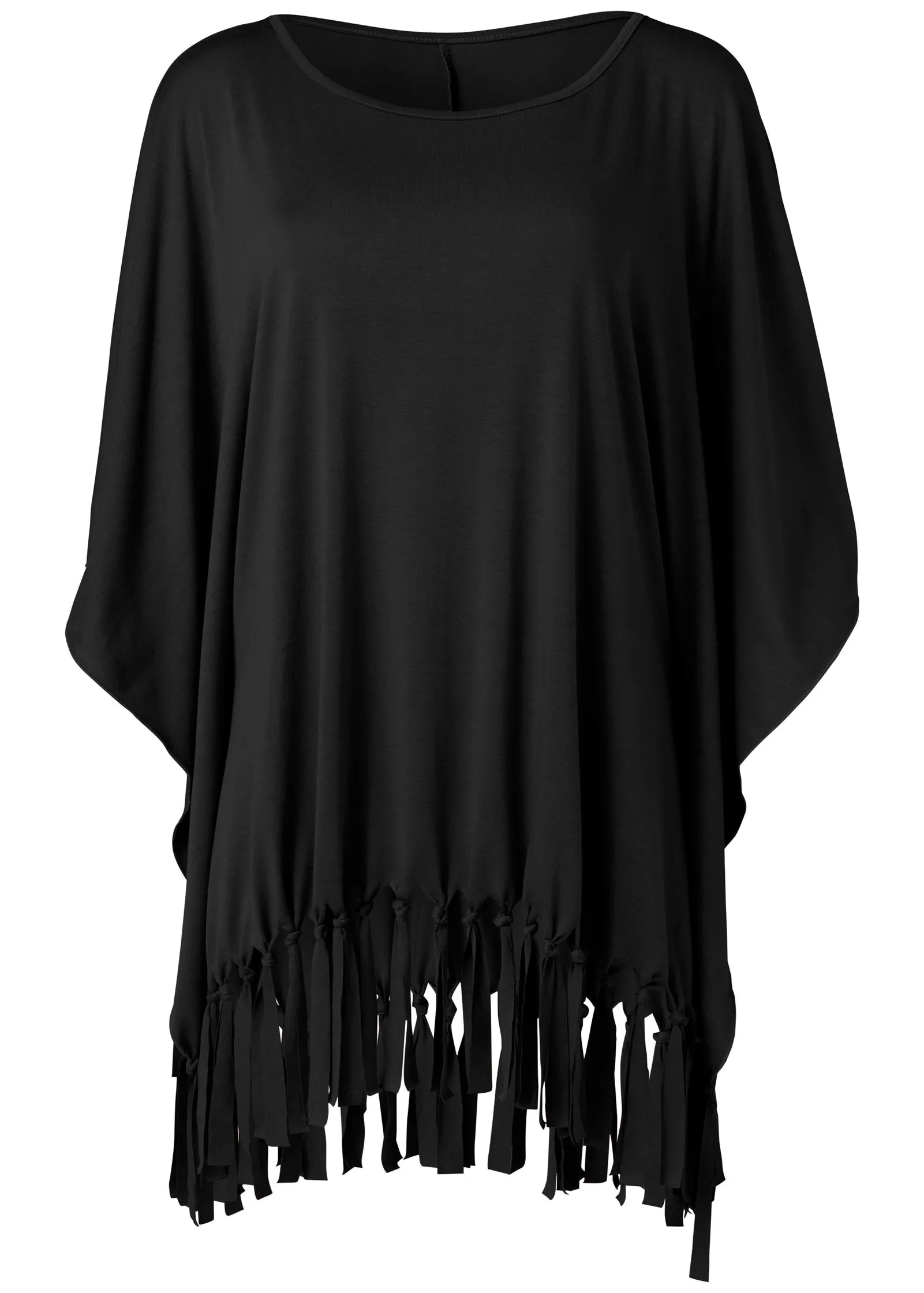 Fringe Detail Cover-Up - Black