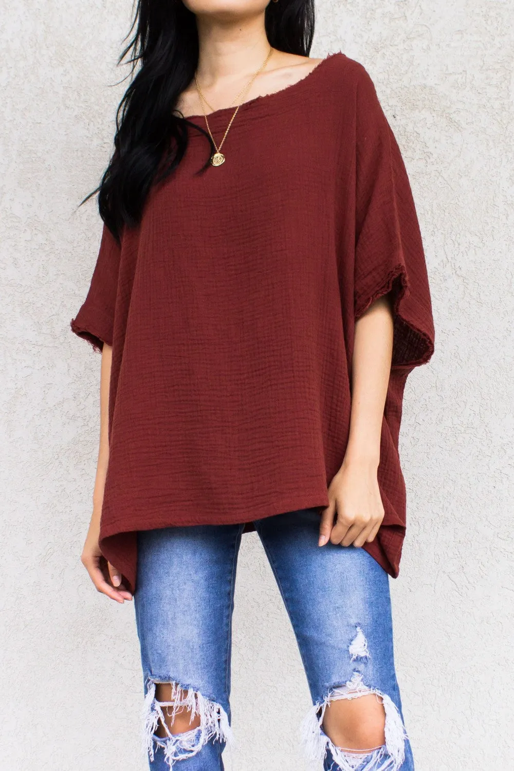 Gauze Poncho Top *FINAL SALE*