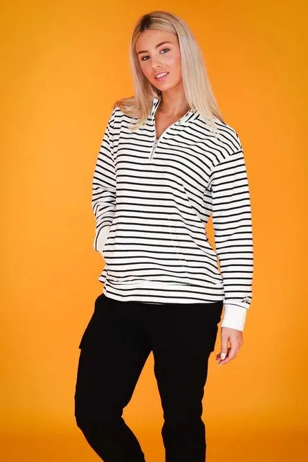 Gianna Half Zip Sweater - Stripe