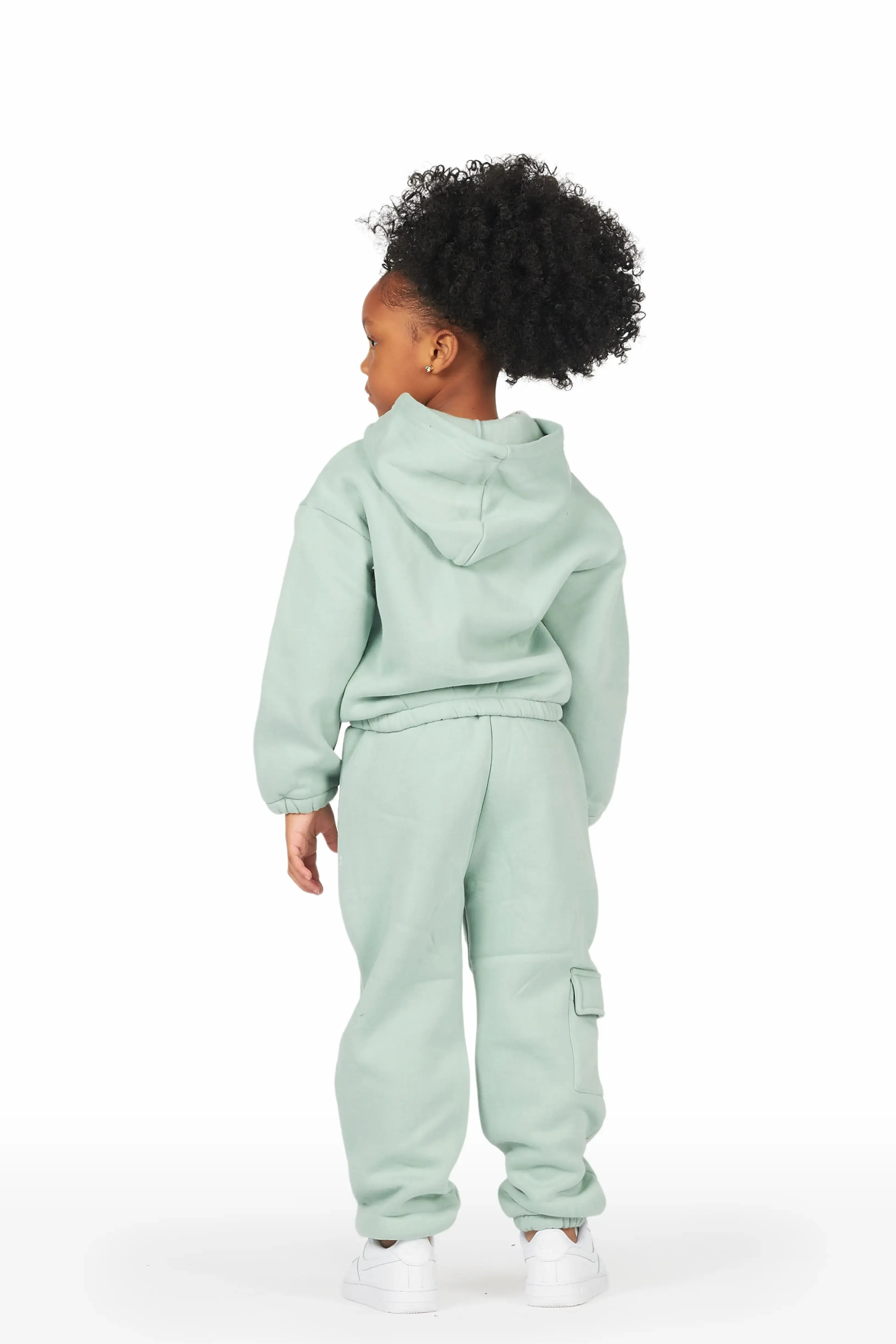 Girls Hadley Sage Zip Up Hoodie Pant Set