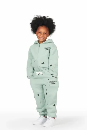 Girls Hadley Sage Zip Up Hoodie Pant Set