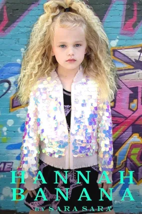 Girl’s Mermaid Scales Holographic Sequin Bomber Jacket