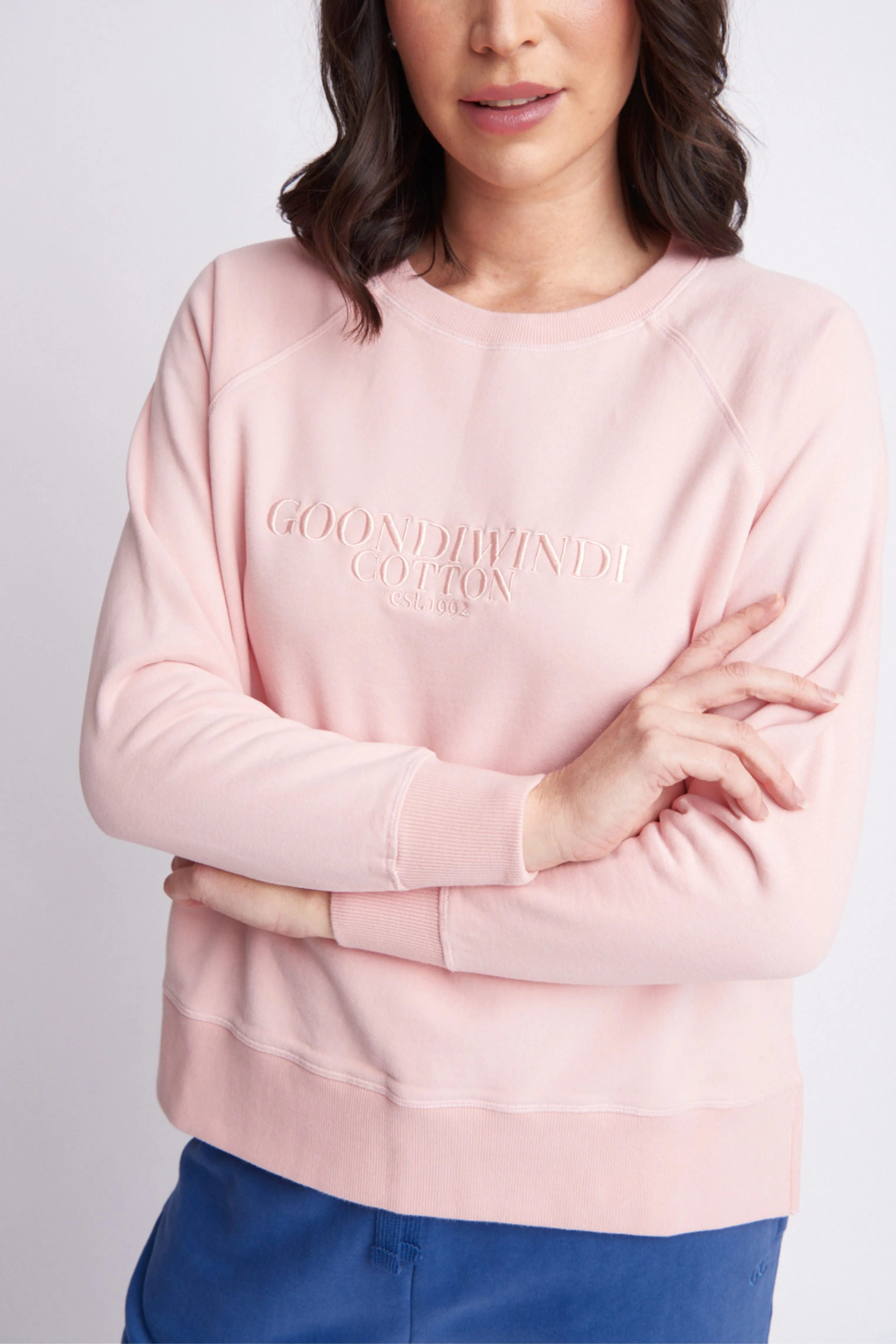 Goondiwindi Cotton est1992 Sweater Pale Pink