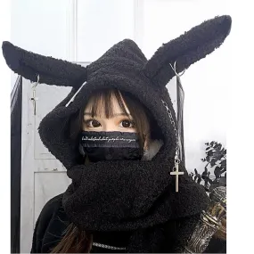 Gothic Bunny Hooded Scarf