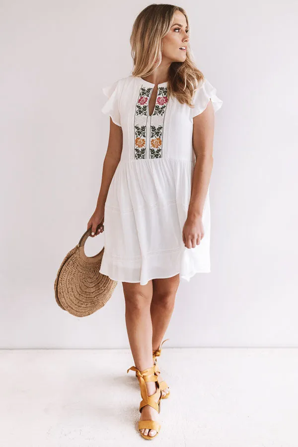 Grecian Gorgeous Embroidered Babydoll Dress