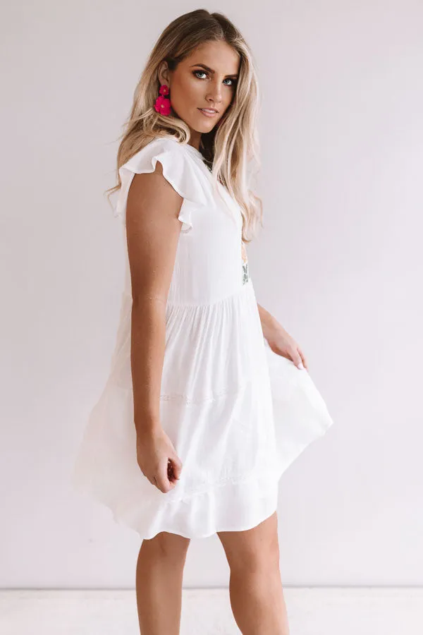 Grecian Gorgeous Embroidered Babydoll Dress