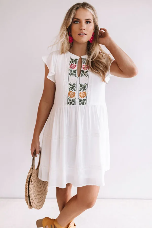 Grecian Gorgeous Embroidered Babydoll Dress