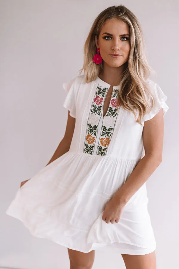 Grecian Gorgeous Embroidered Babydoll Dress