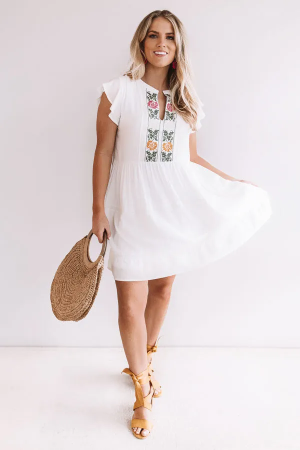 Grecian Gorgeous Embroidered Babydoll Dress