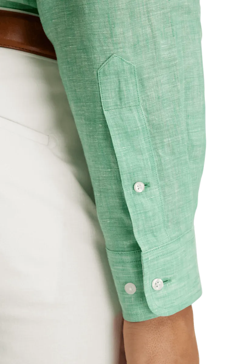 Green Non-Iron Linen Dres Shirt