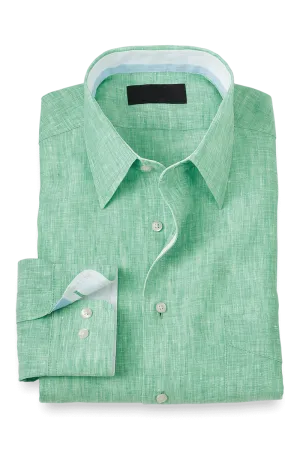 Green Non-Iron Linen Dres Shirt