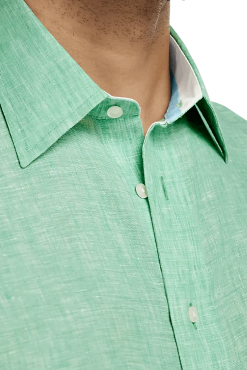 Green Non-Iron Linen Dres Shirt