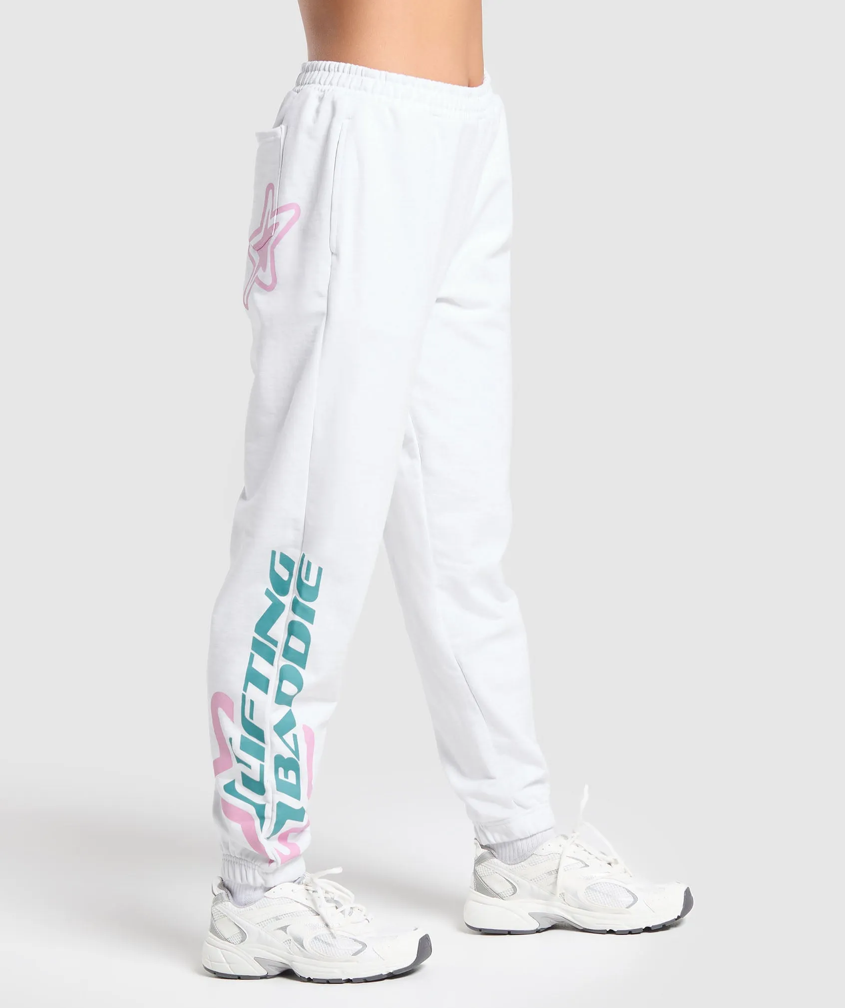 Gymshark Lifting Baddie Graphic Joggers - White