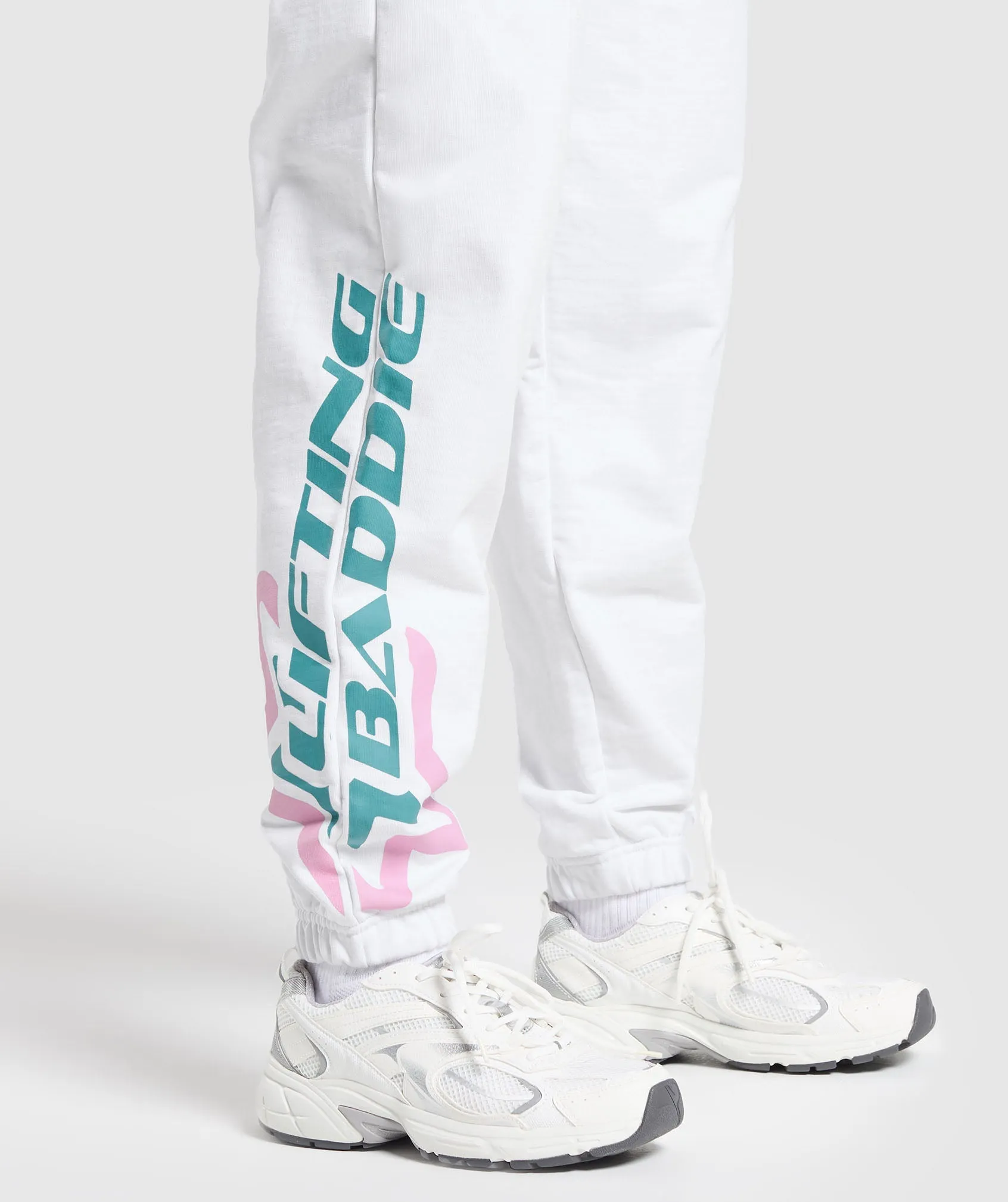 Gymshark Lifting Baddie Graphic Joggers - White