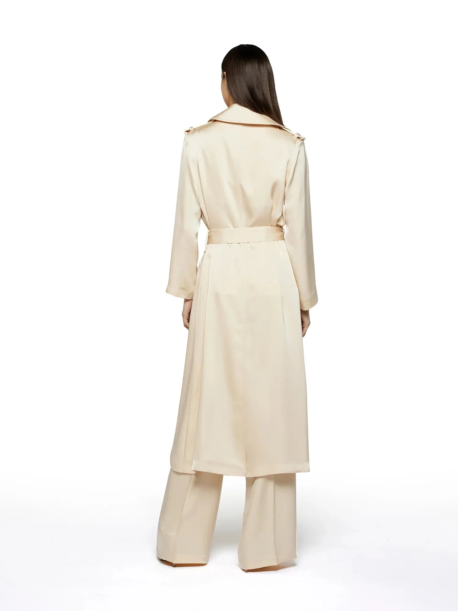 HEAVY SATIN TRENCH COAT - Simona Corsellini