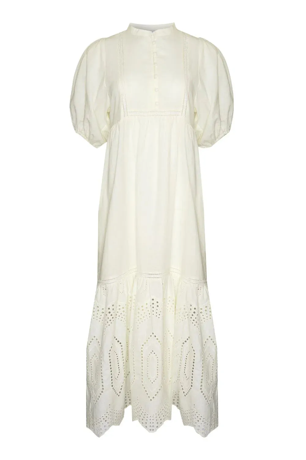 Helm Dress in Cream Broderie