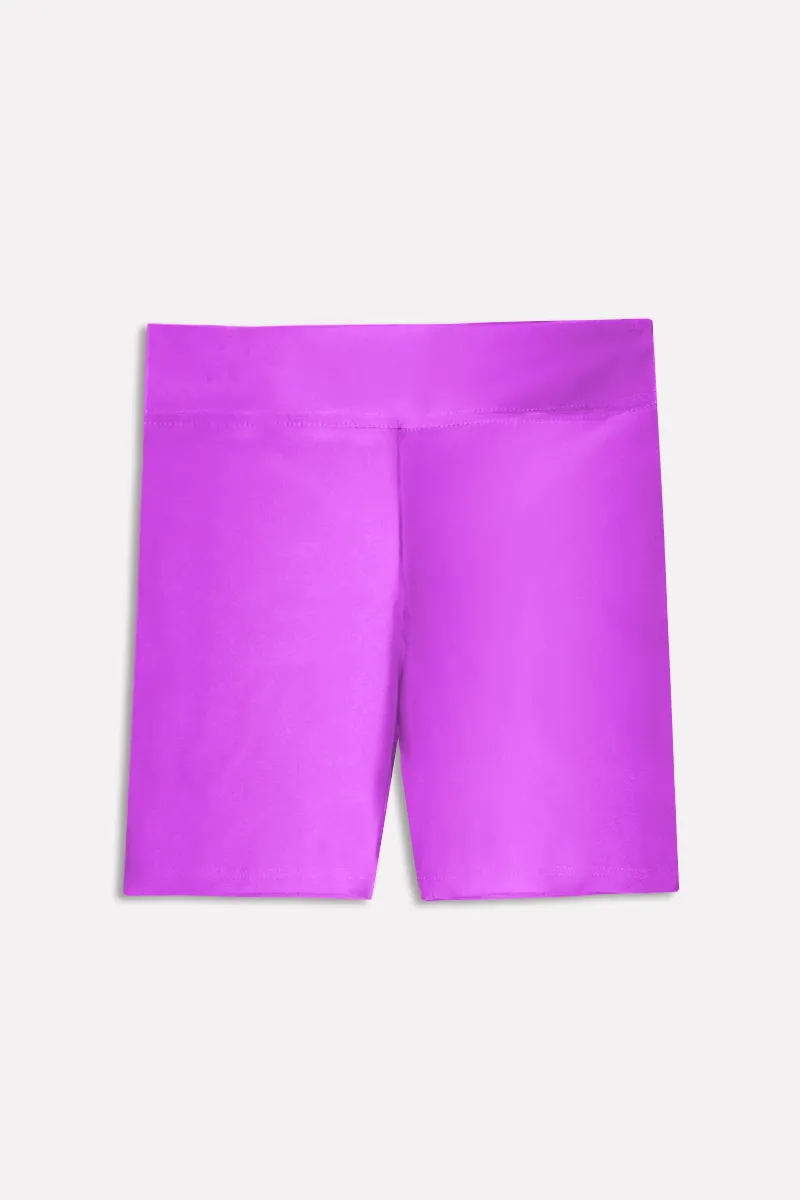 High Shine Biker Short - Electric Orchid