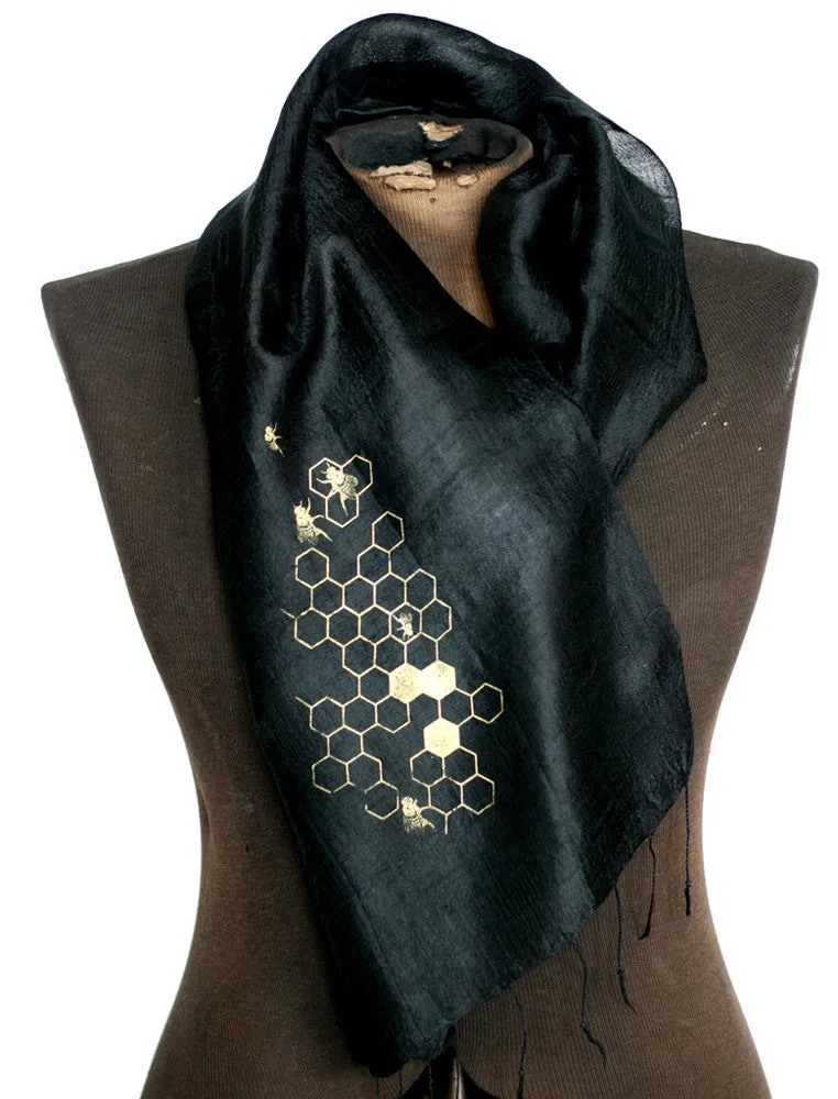 Honey Bee Silk Scarf. "Oh Honey!"