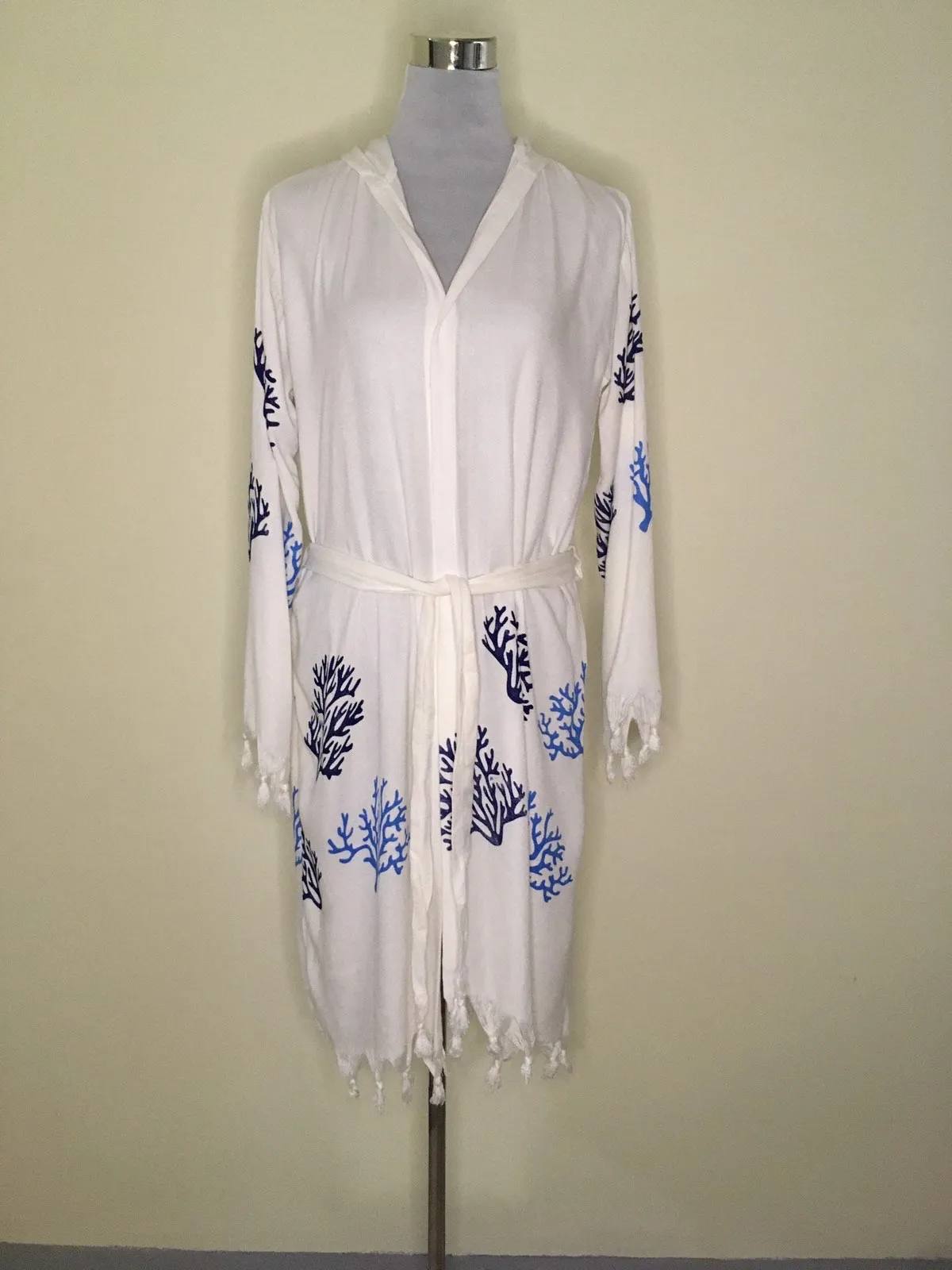 Hooded Peshtemal Belted Cover Up - Reef Tassel