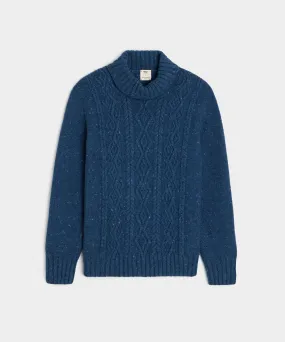 Inis Meáin Celebration Aran Cable Turtleneck in Academia