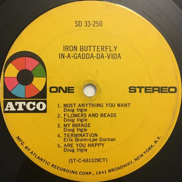 Iron Butterfly - In-A-Gadda-Da-Vida (LP, Album, M/Print, RP, Ter) (VG)