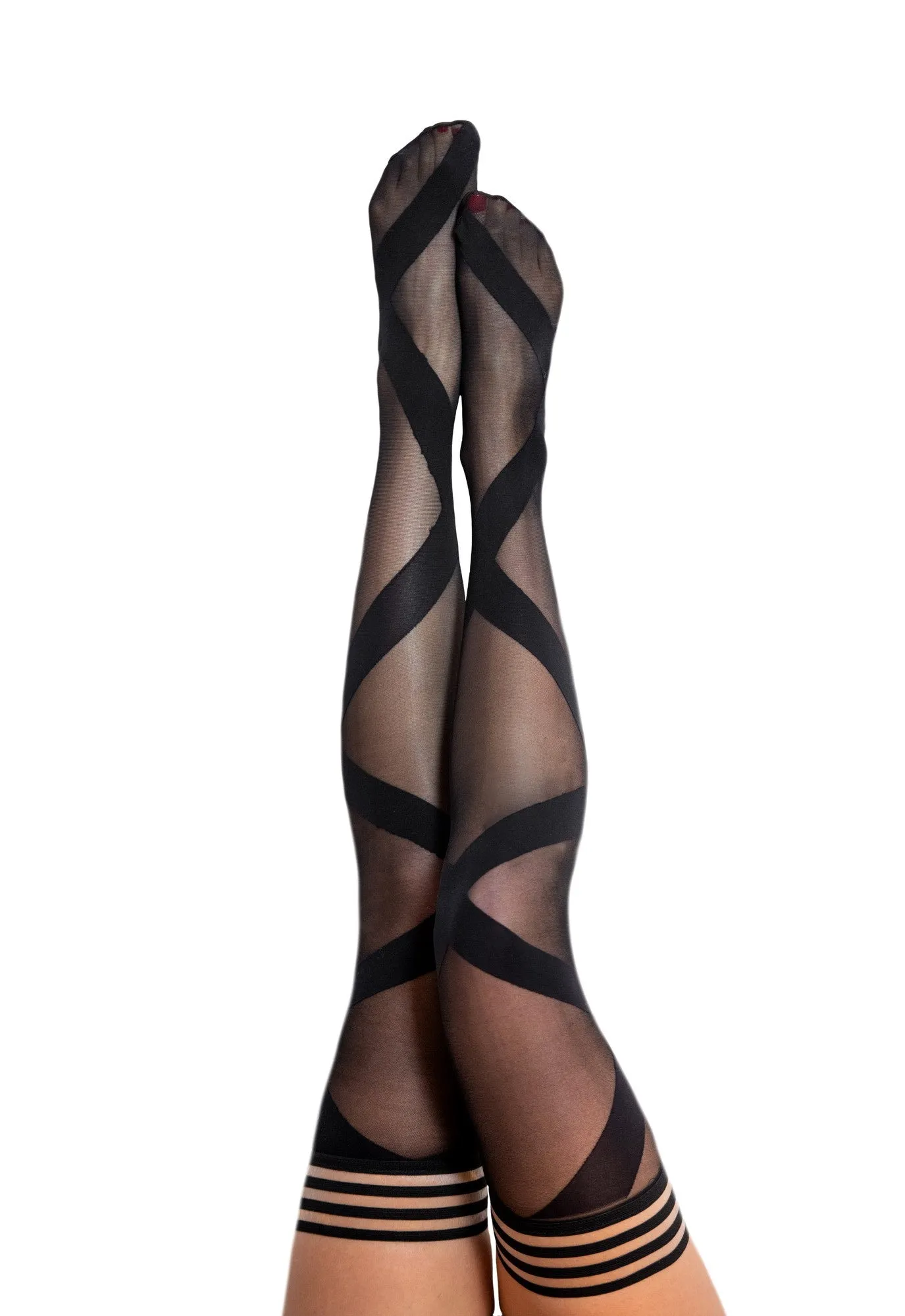 Jackie: Black Ballet Thigh Highs. Petite to Plus Size