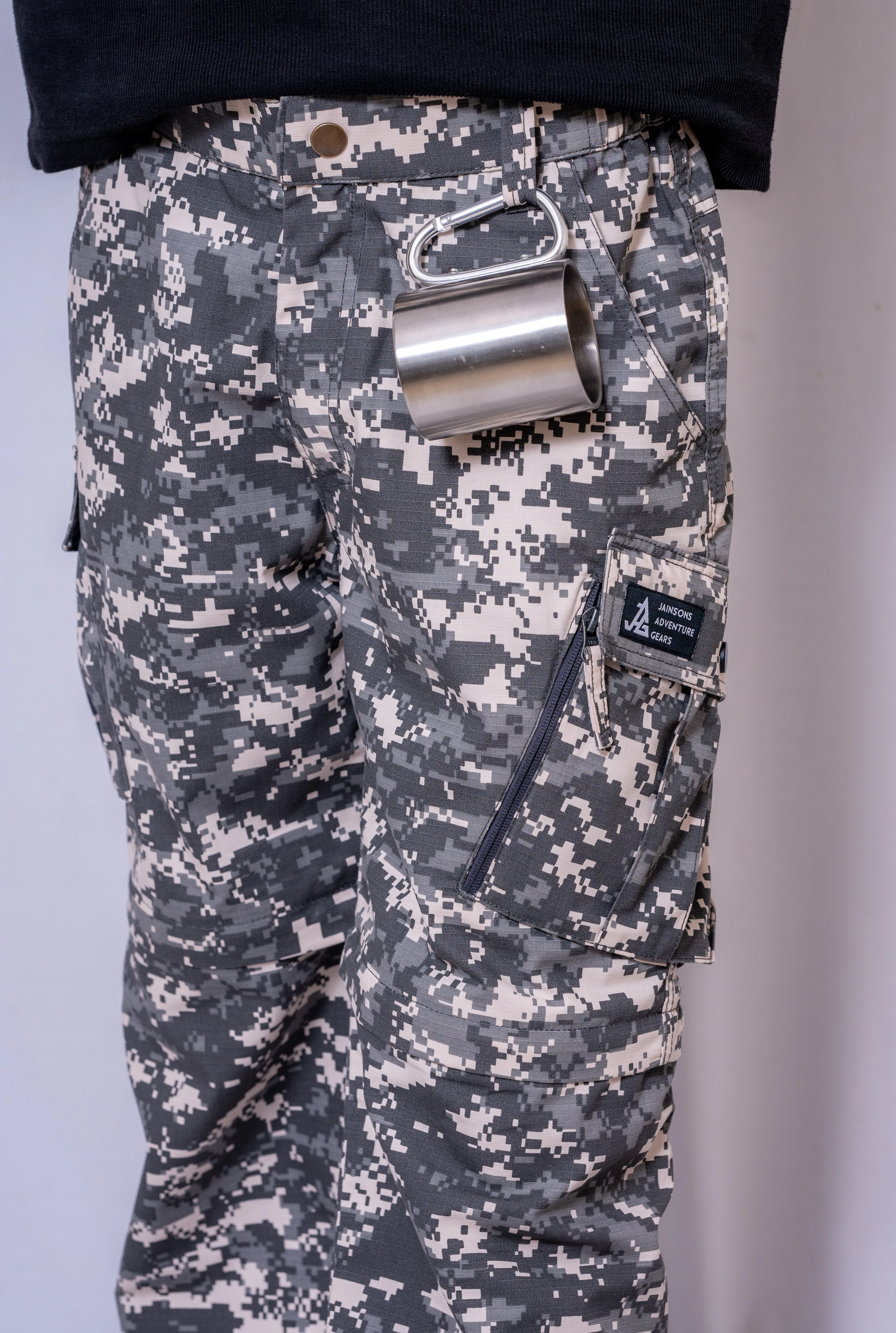 JAG Combat Infantry Military Cargo Pants | Trekking, Hiking & Travel Pants | Digi Camo | Convertible Cargo Pants